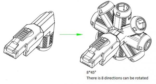 Cat.6A Shielded Angled Toolless RJ45 Plug